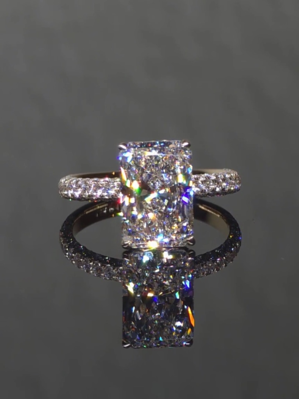 Swarowski 8 Carat Radiant Cut Pavé Ring – 925 Sterling Silver Engagement Ring
